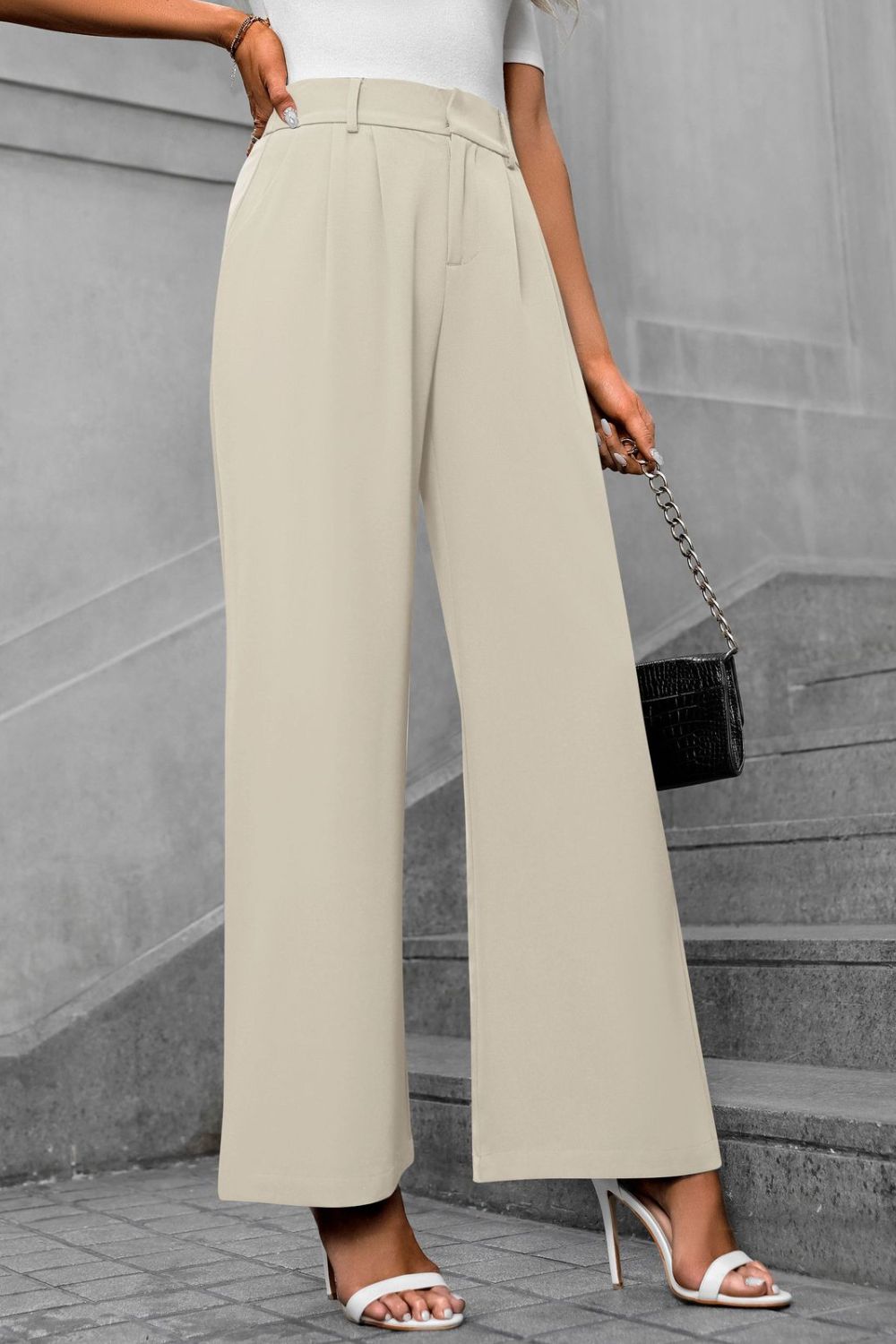 Pocketed High Waist Pants