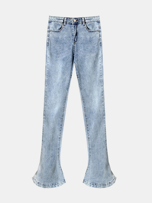 Buttoned Bootcut Jeans with Pockets Light