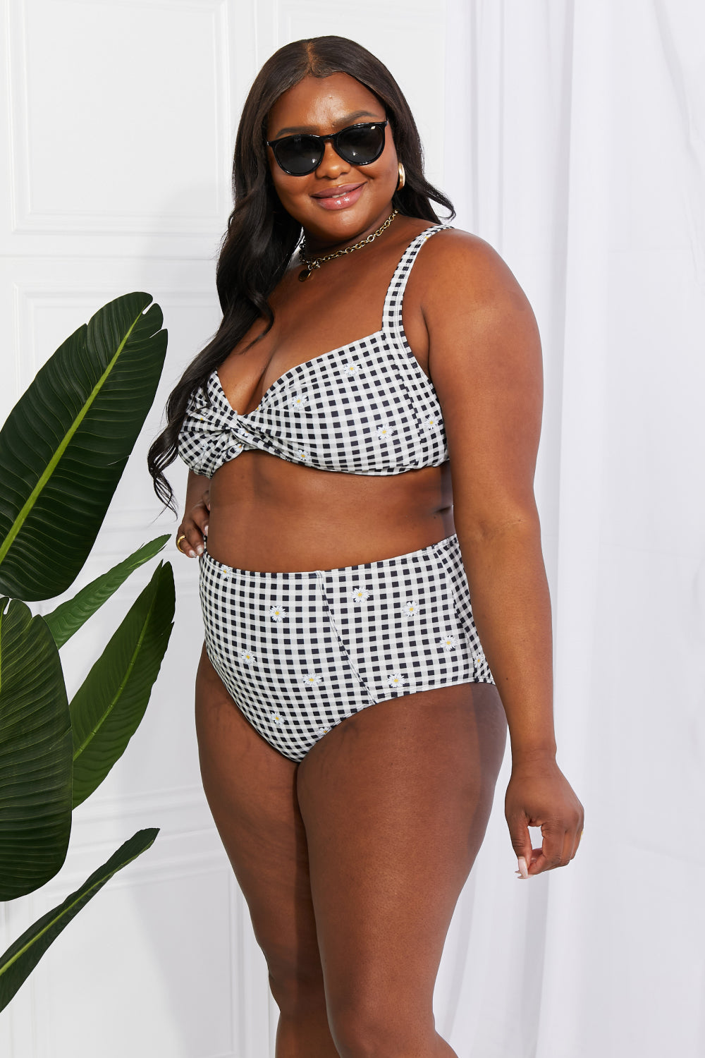 High-Waisted Twist Front Bikini