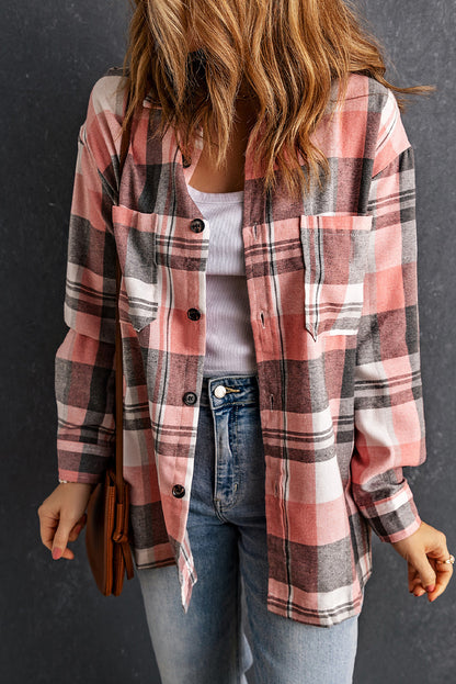 Oversized Plaid Shirt Jacket