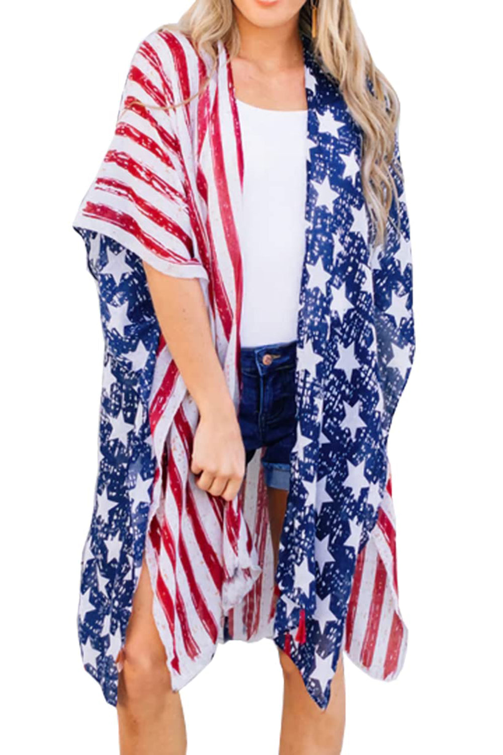 American Flag Kimono Cover Up