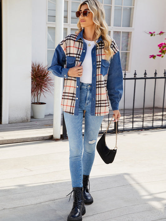 Plaid Denim Jacket