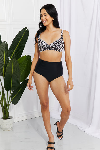 Leopard Print High-Waisted Bikini