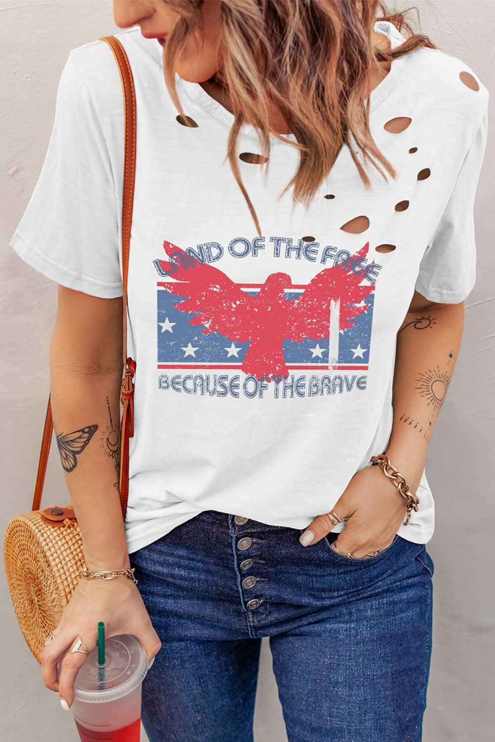 Patriotic Cutout Tee