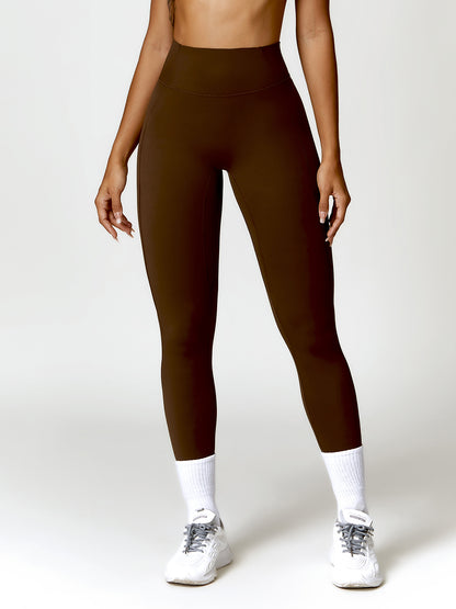 Twisted Halter Neck Bra and High Waist Leggings Active Set Brown