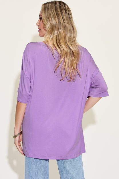 Relaxed Fit Bamboo Tee with Drop Shoulder