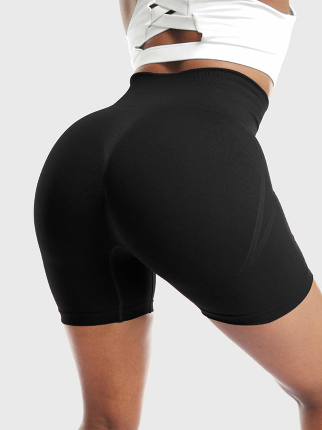 High Waist Active Shorts Black