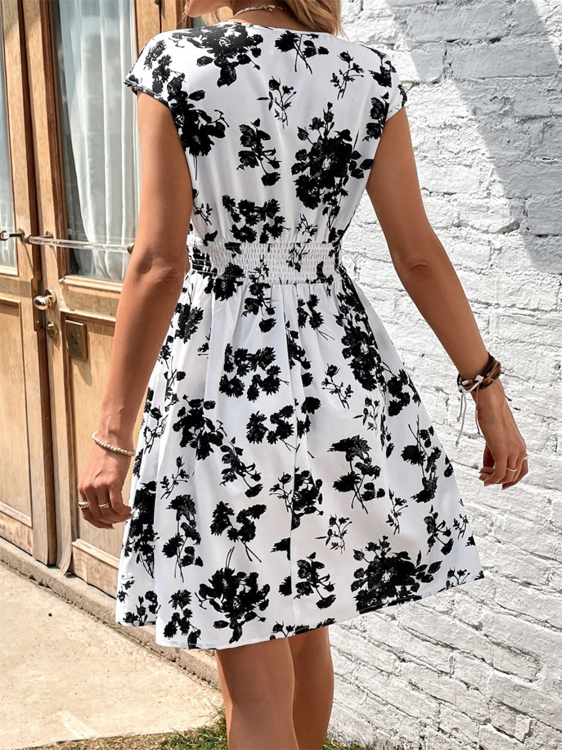 Surplice Print Dress