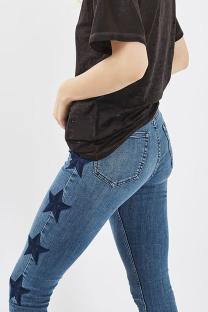 Mid-Rise Star Skinny Jeans