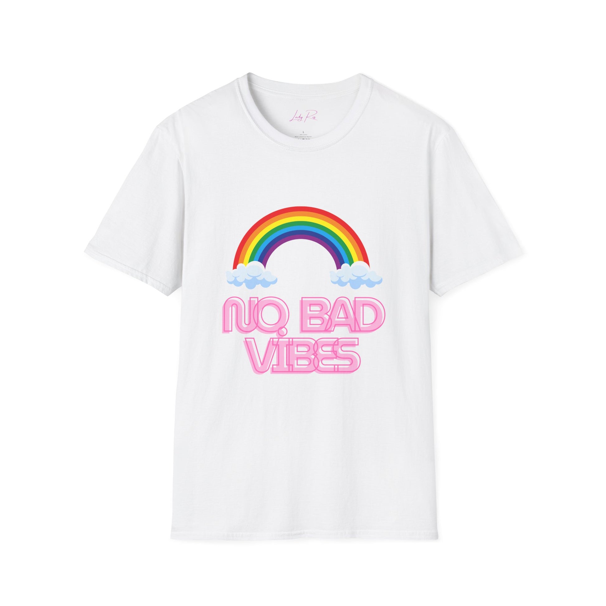 No Bad Vibes Rainbow T-Shirt – Spread Positivity in Style