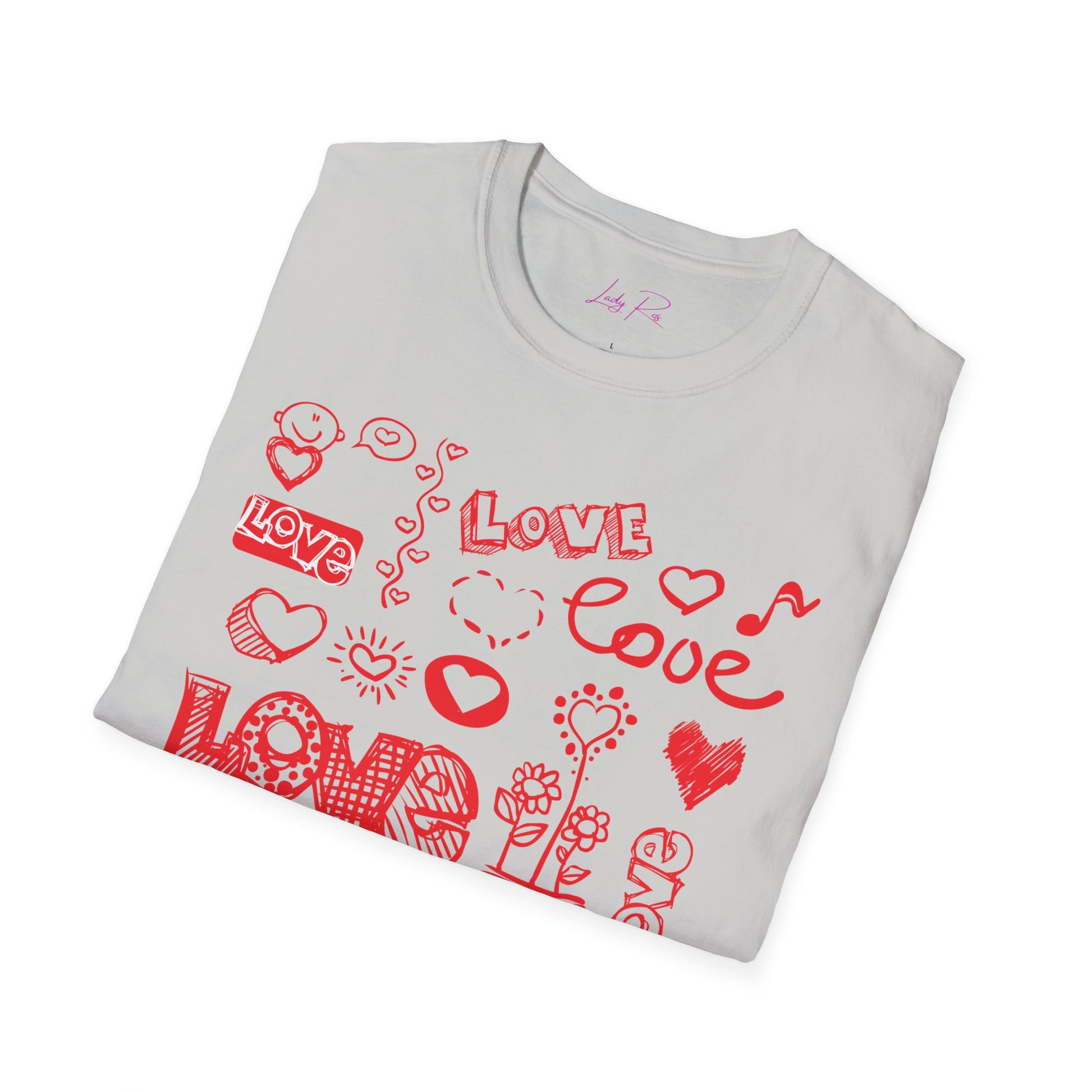 Playful Love Doodle Women’s T-Shirt – Valentine’s Day Edition