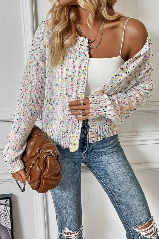 Women's Colorful Button-Down Cardigan