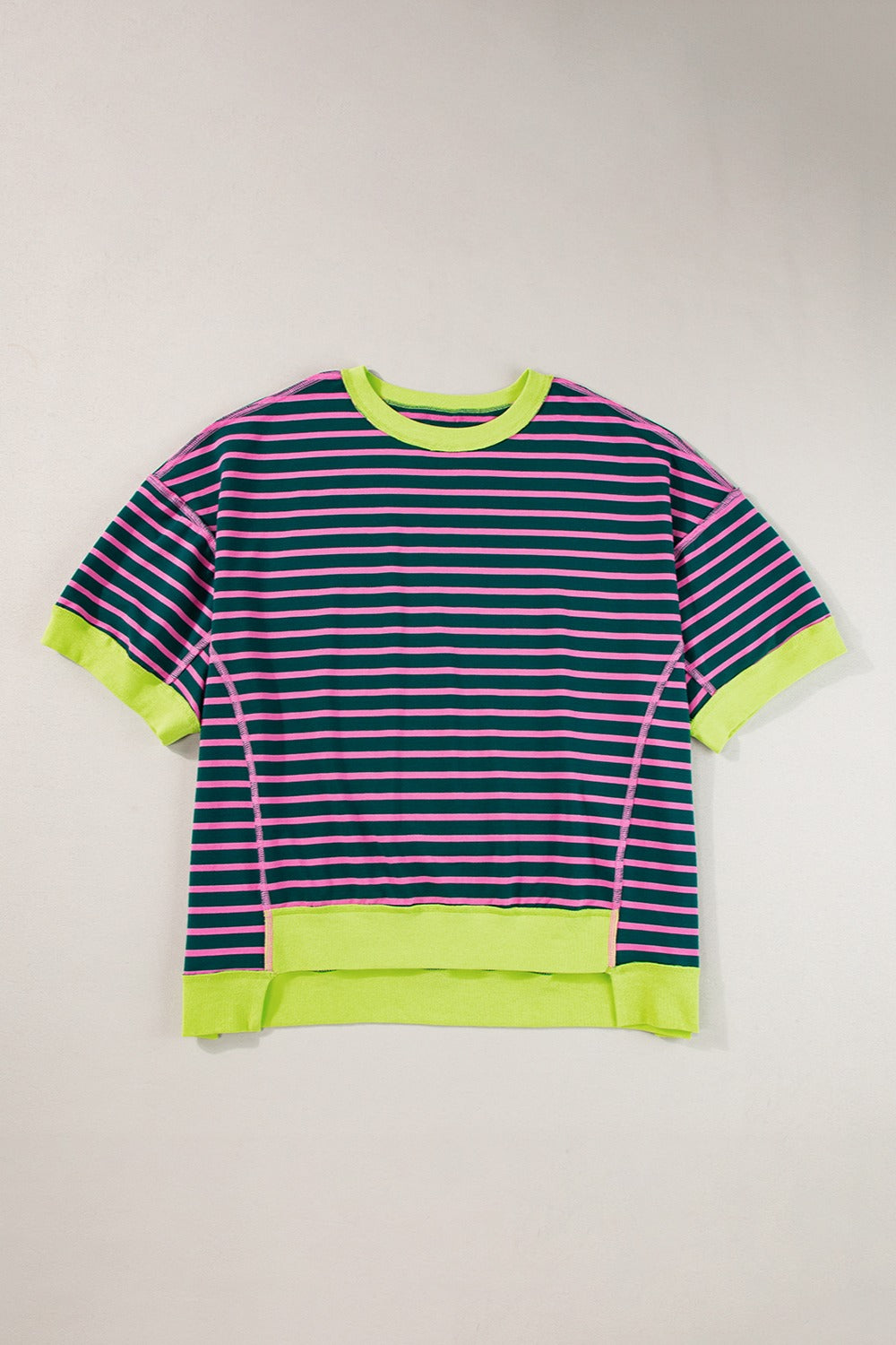 Striped Round Neck Half Sleeve T-Shirt