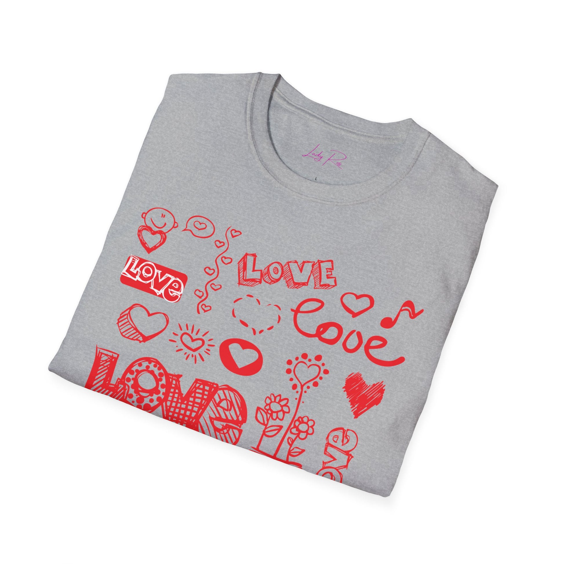 Playful Love Doodle Women’s T-Shirt – Valentine’s Day Edition