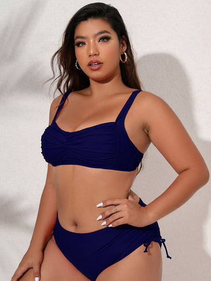 Plus Size Twist-Front Tie Tankini