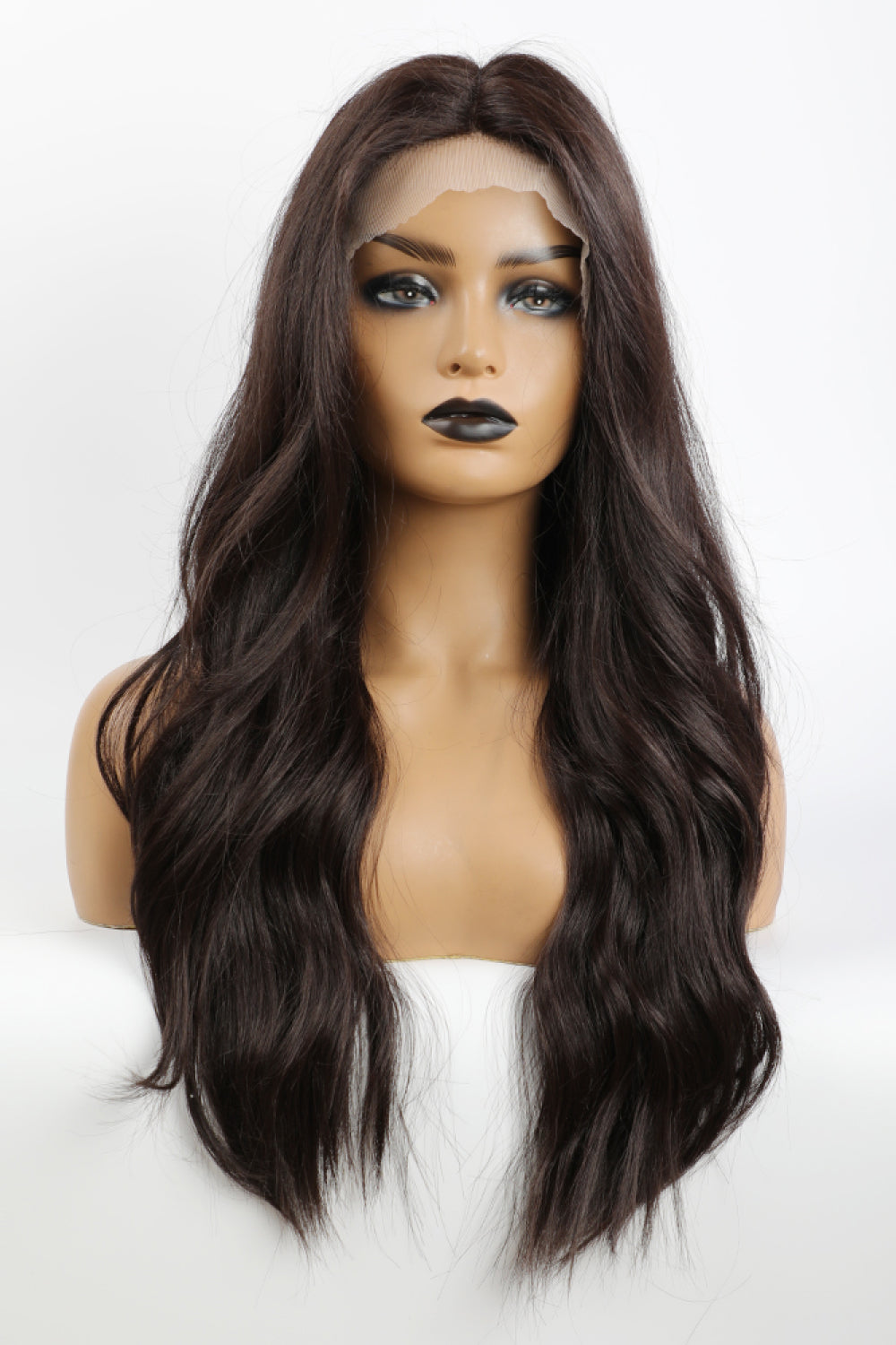 26" Long Wavy Lace Front Wig Brown One Size