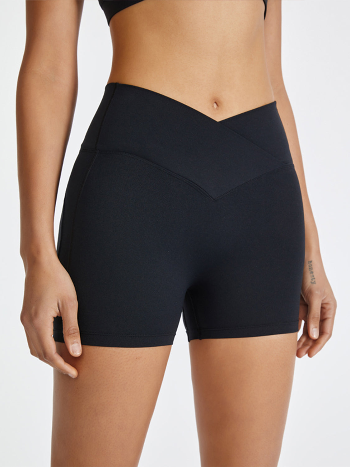 High Waist Active Shorts Black