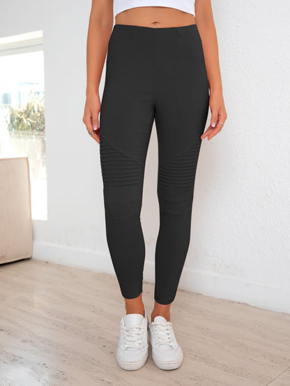 Ribbed Detail Leggings Black