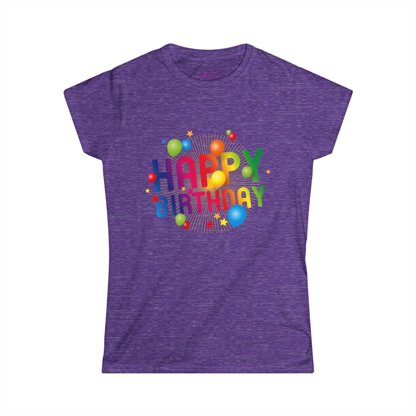 Happy Birthday Celebration Women’s T-Shirt – Fun & Festive Style Heather Purple