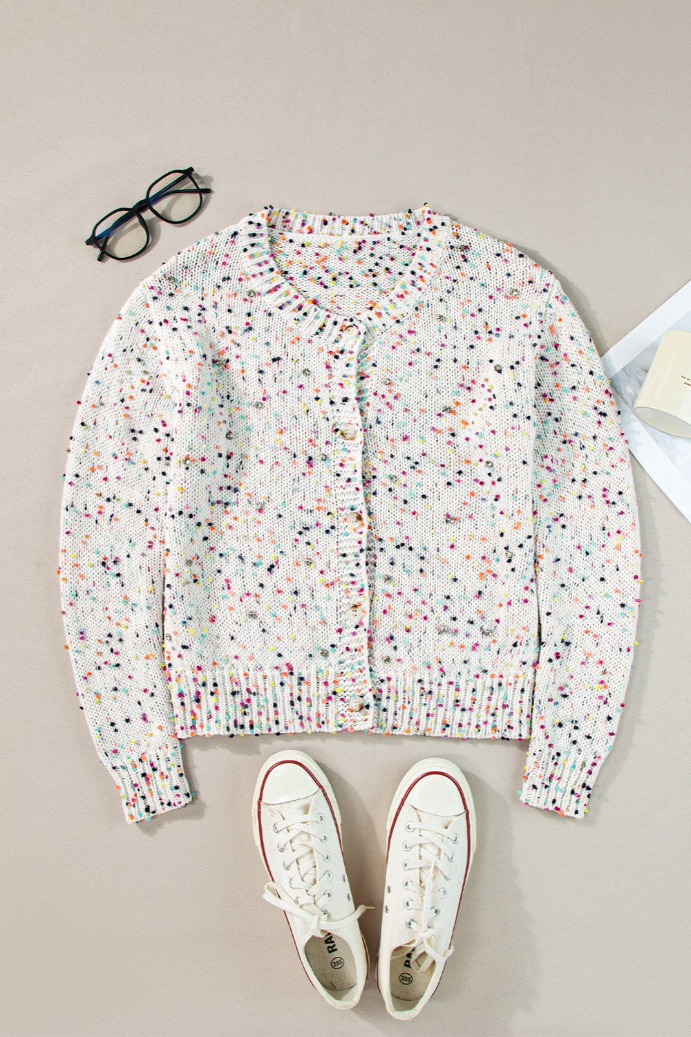 Women's Colorful Button-Down Cardigan