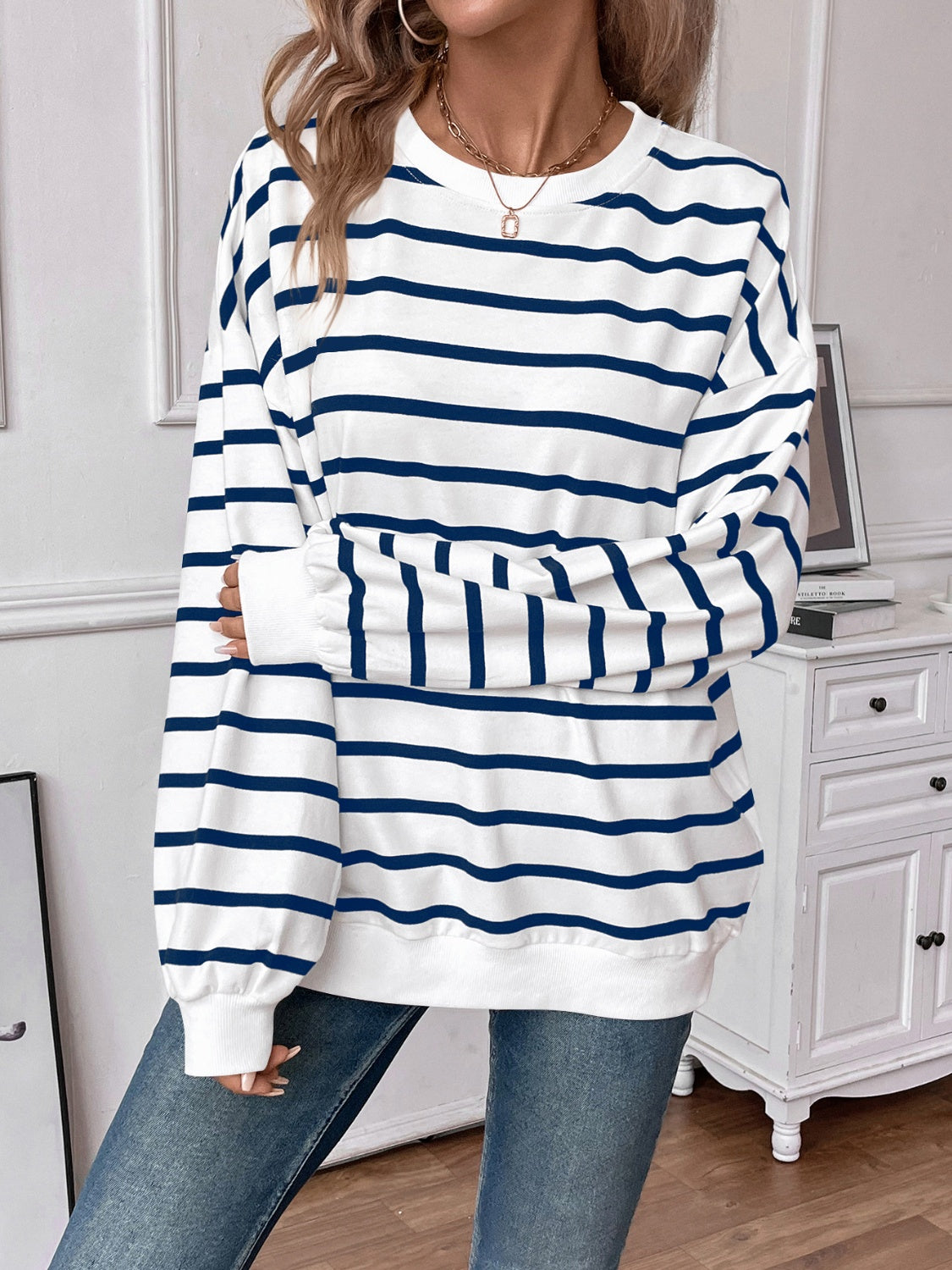 Striped Long Sleeve Sweatshirt