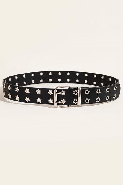 Patriotic Double Star PU Leather Belt