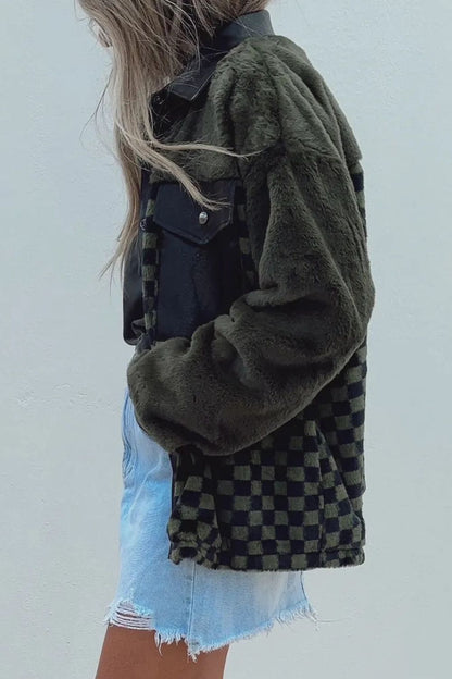 Checkered Bomber Jacket