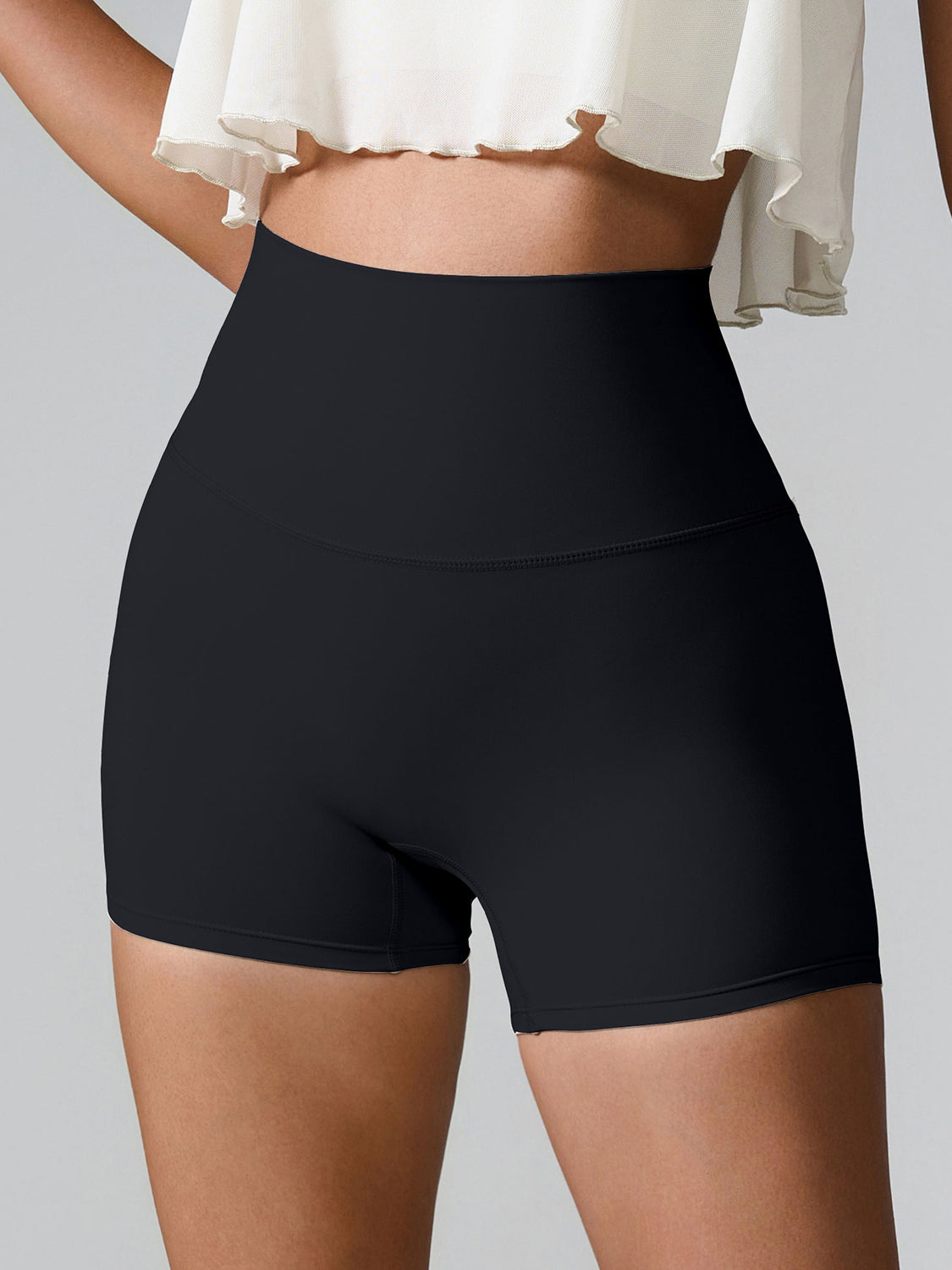 High Waist Active Shorts Black