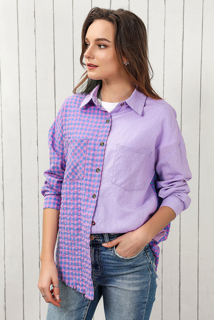 Back-to-School Plaid Longline Shirt