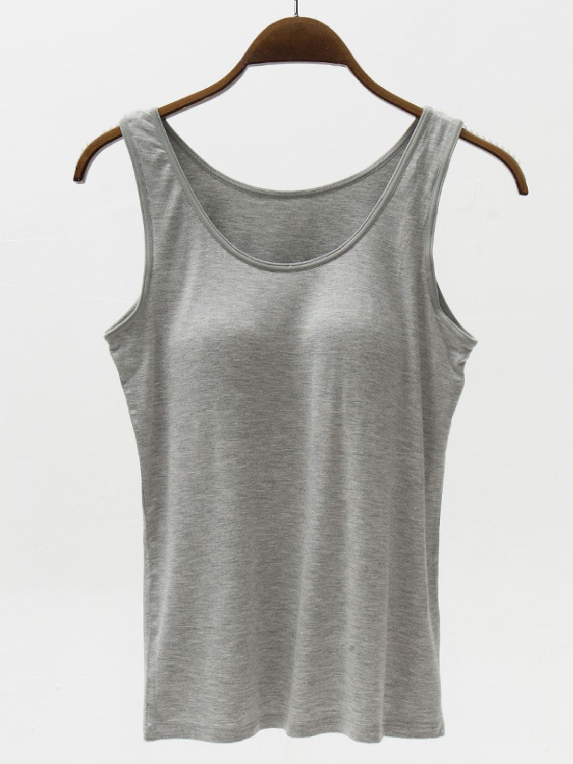 Modal Bralette Tank Top with Wide Straps Heather Gray