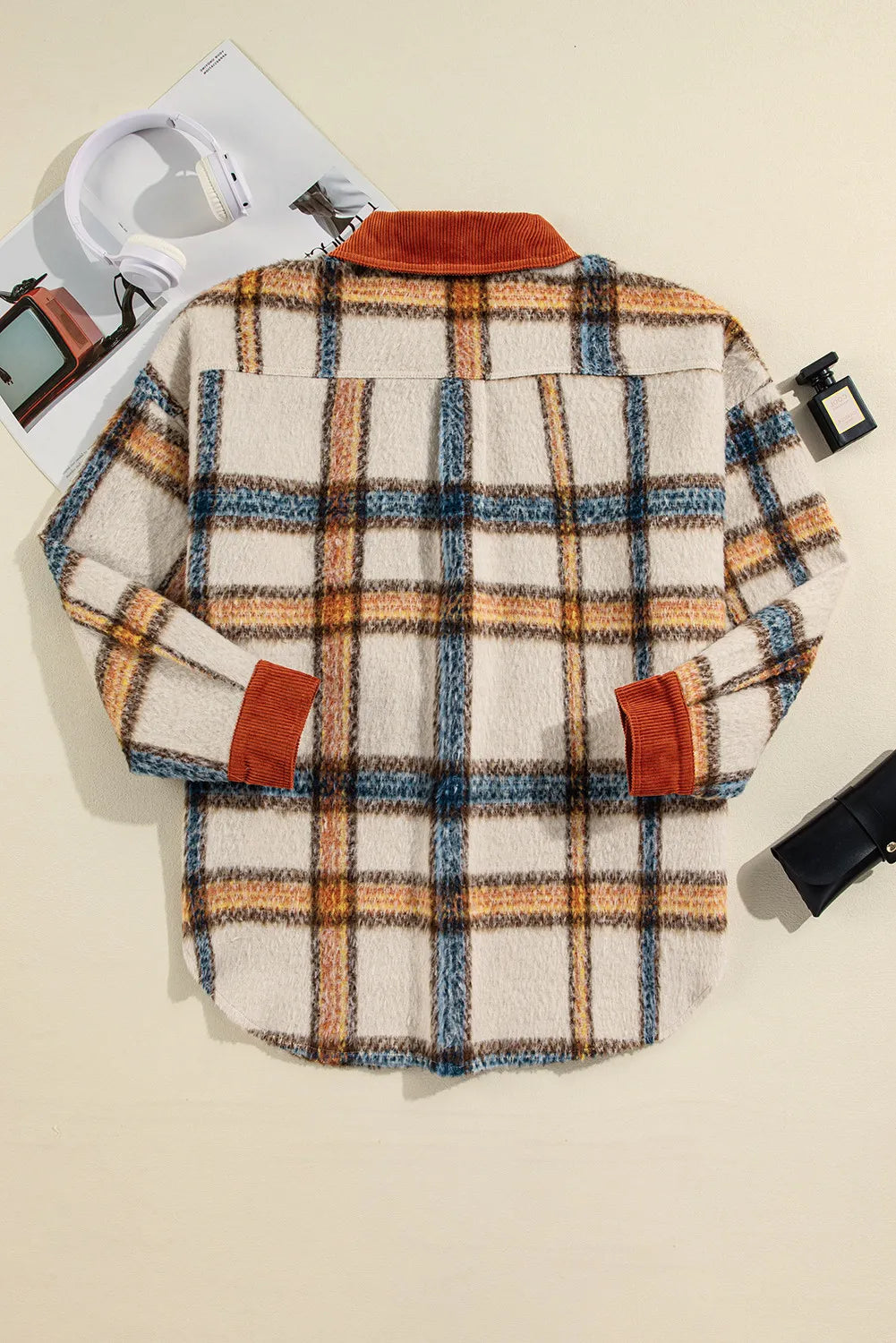 Plus Size Plaid Boyfriend Jacket