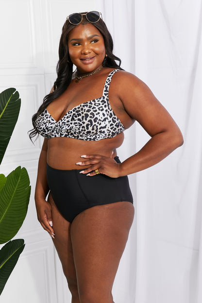 Leopard Print High-Waisted Bikini