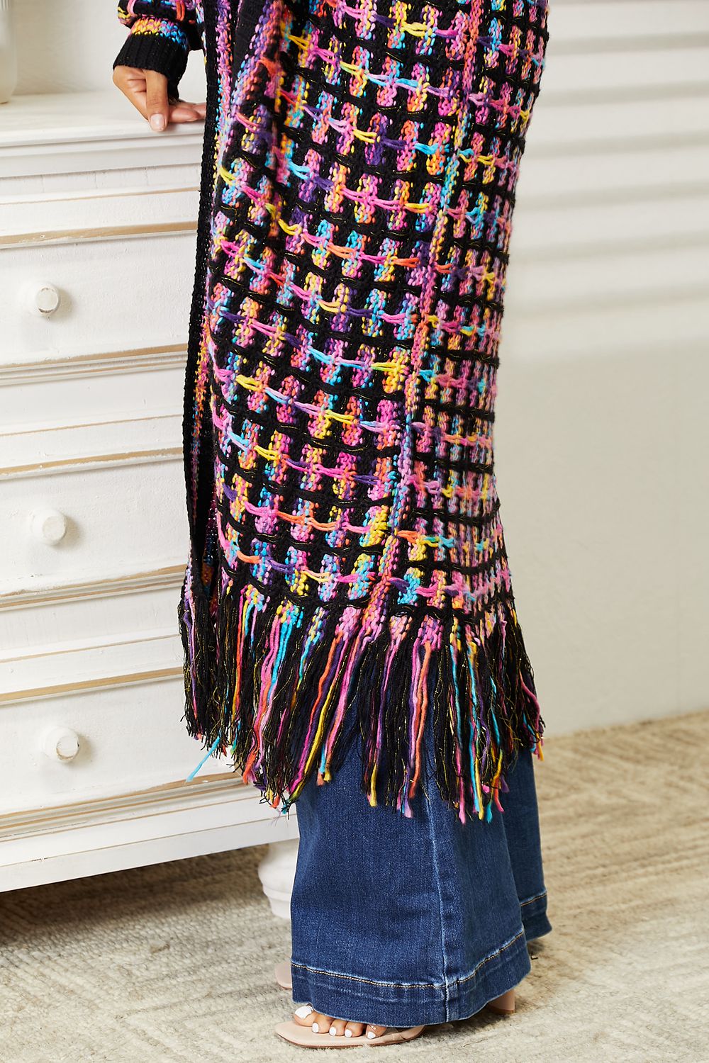 Boho Rainbow Fringe Cardigan