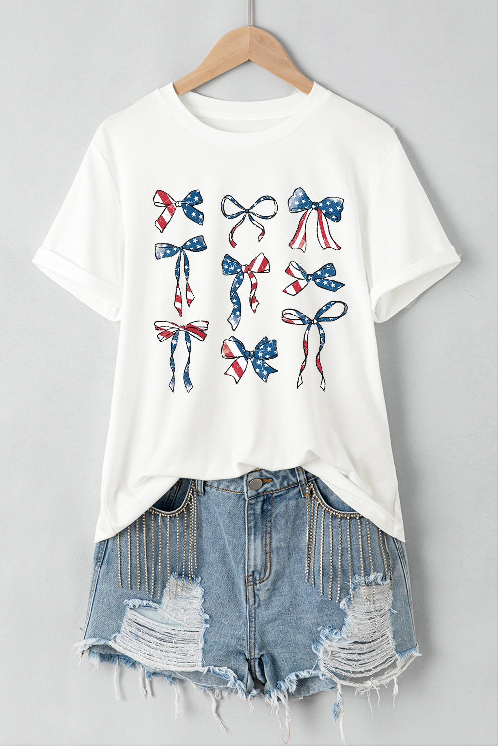 American Flag Bow Tee