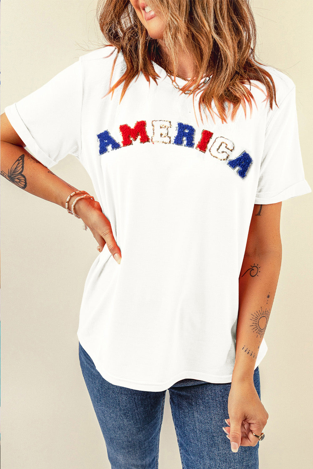 Classic Americana T-Shirt for Women White