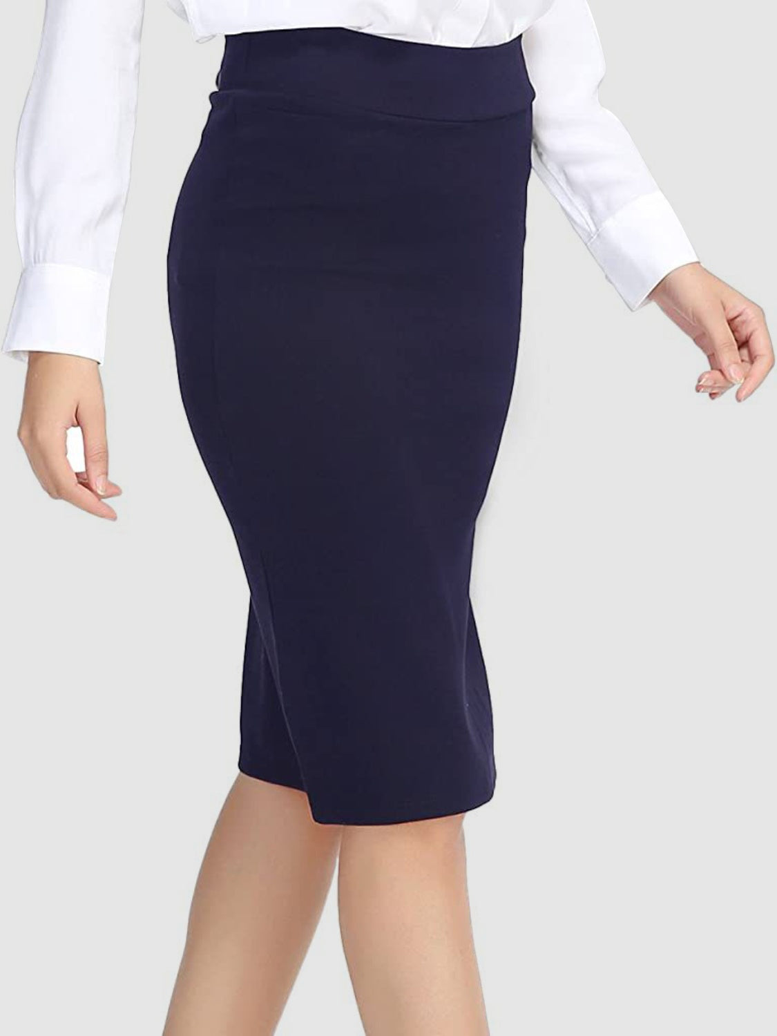 High Waist Wrap Skirt Dark Blue