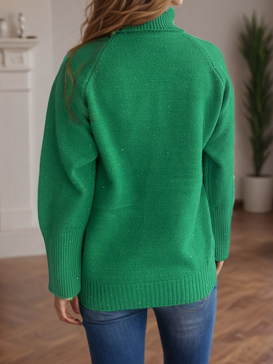 Turtleneck Raglan Sleeve Sweater