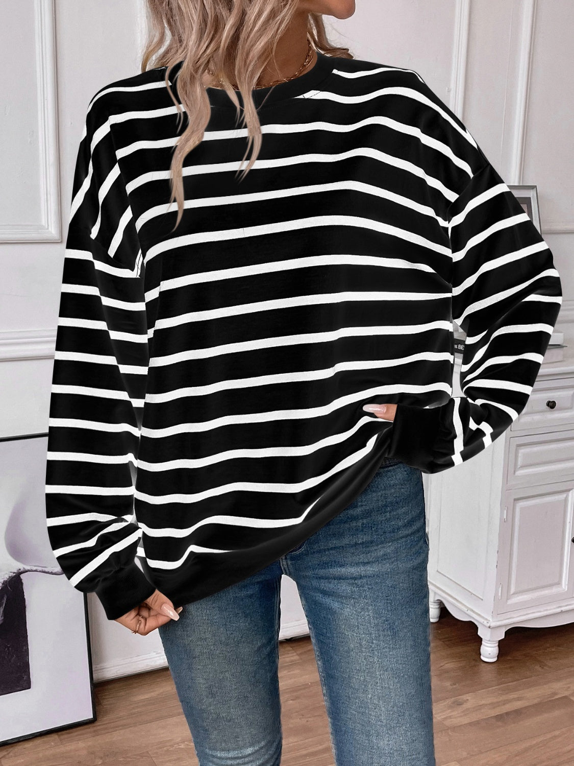 Striped Long Sleeve Sweatshirt