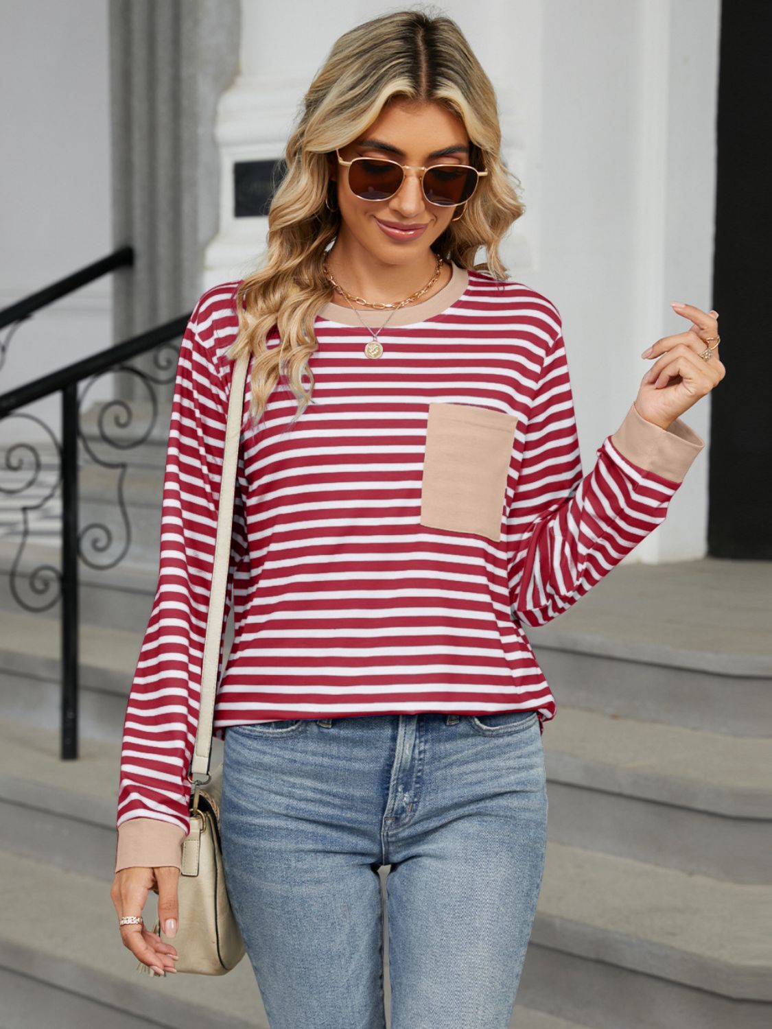 Back-to-School Striped Pocket Tee