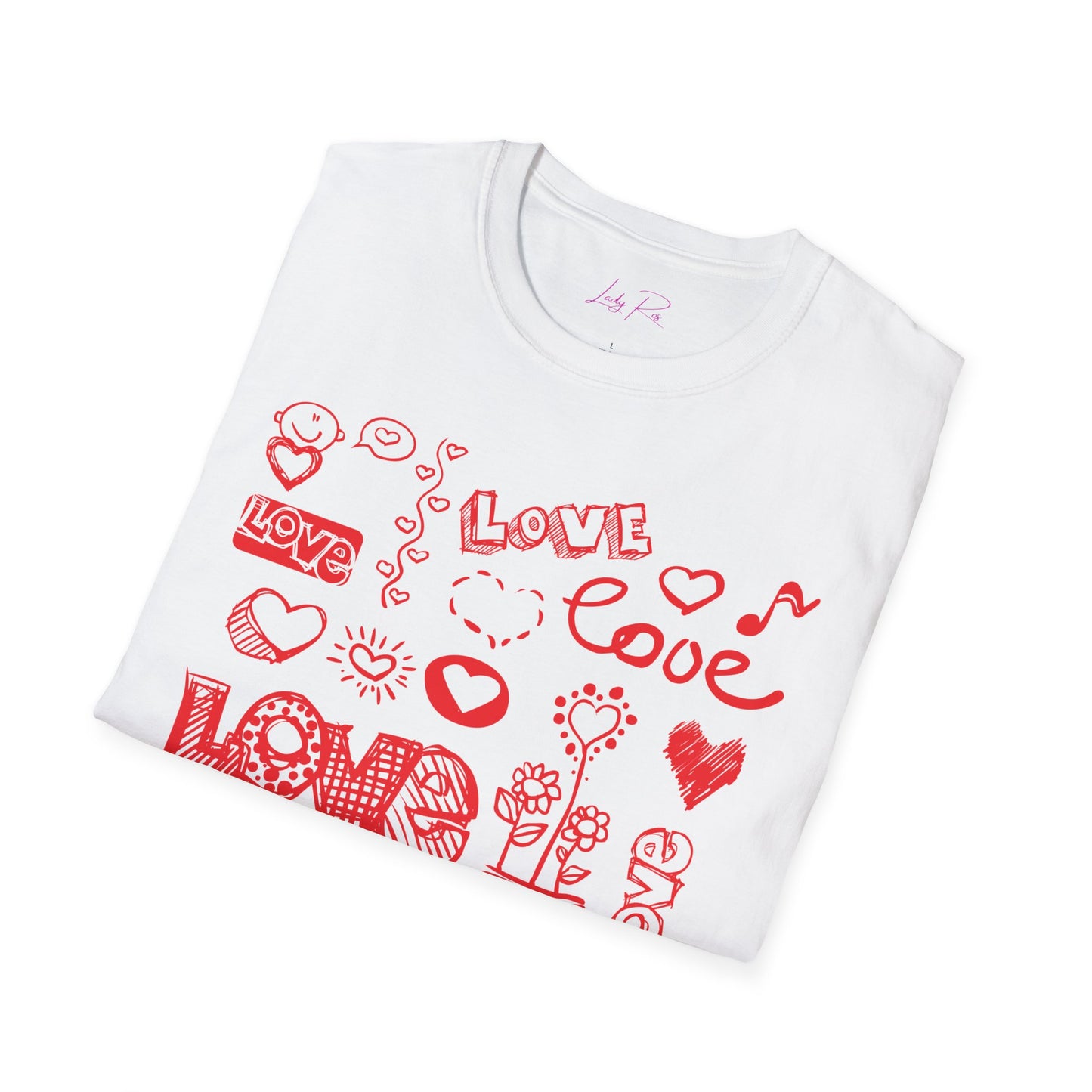 Playful Love Doodle Women’s T-Shirt – Valentine’s Day Edition