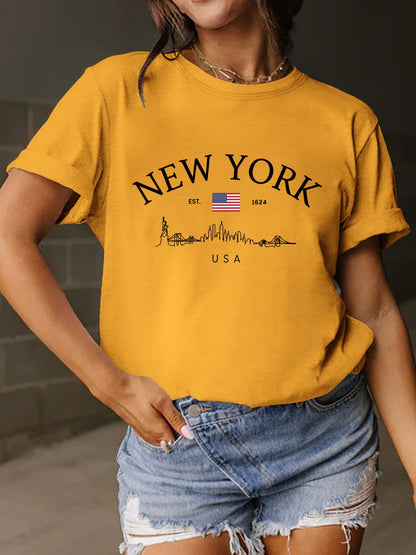 Letter Graphic Tee Mustard