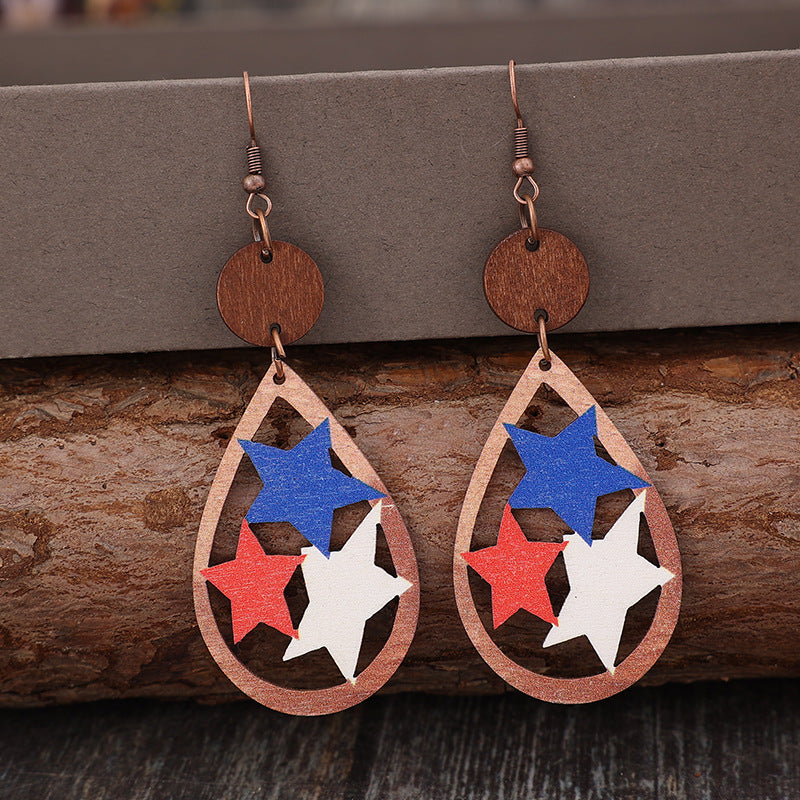 Patriotic Star Dangle Earrings
