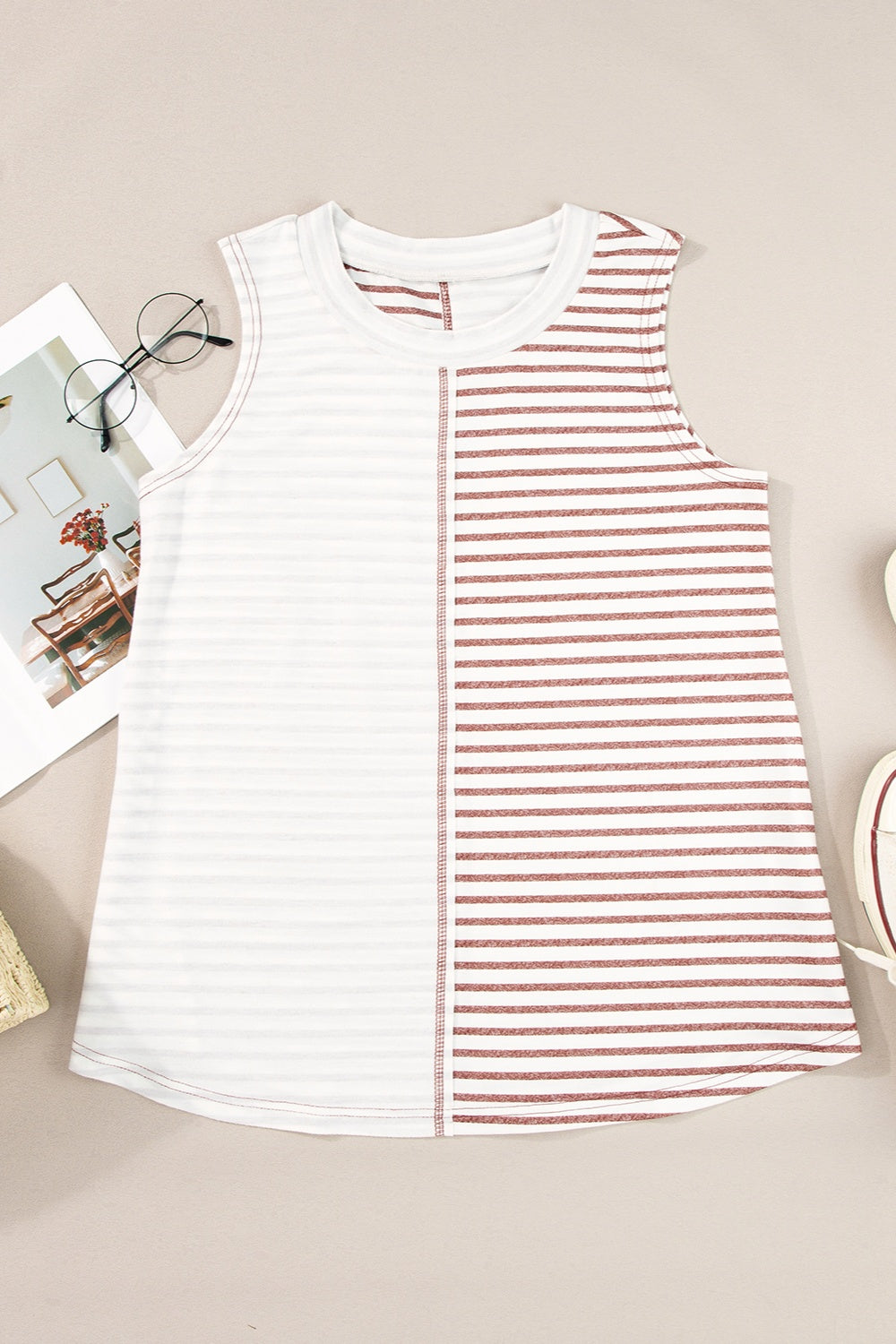 Striped Round Neck Tank Stripe