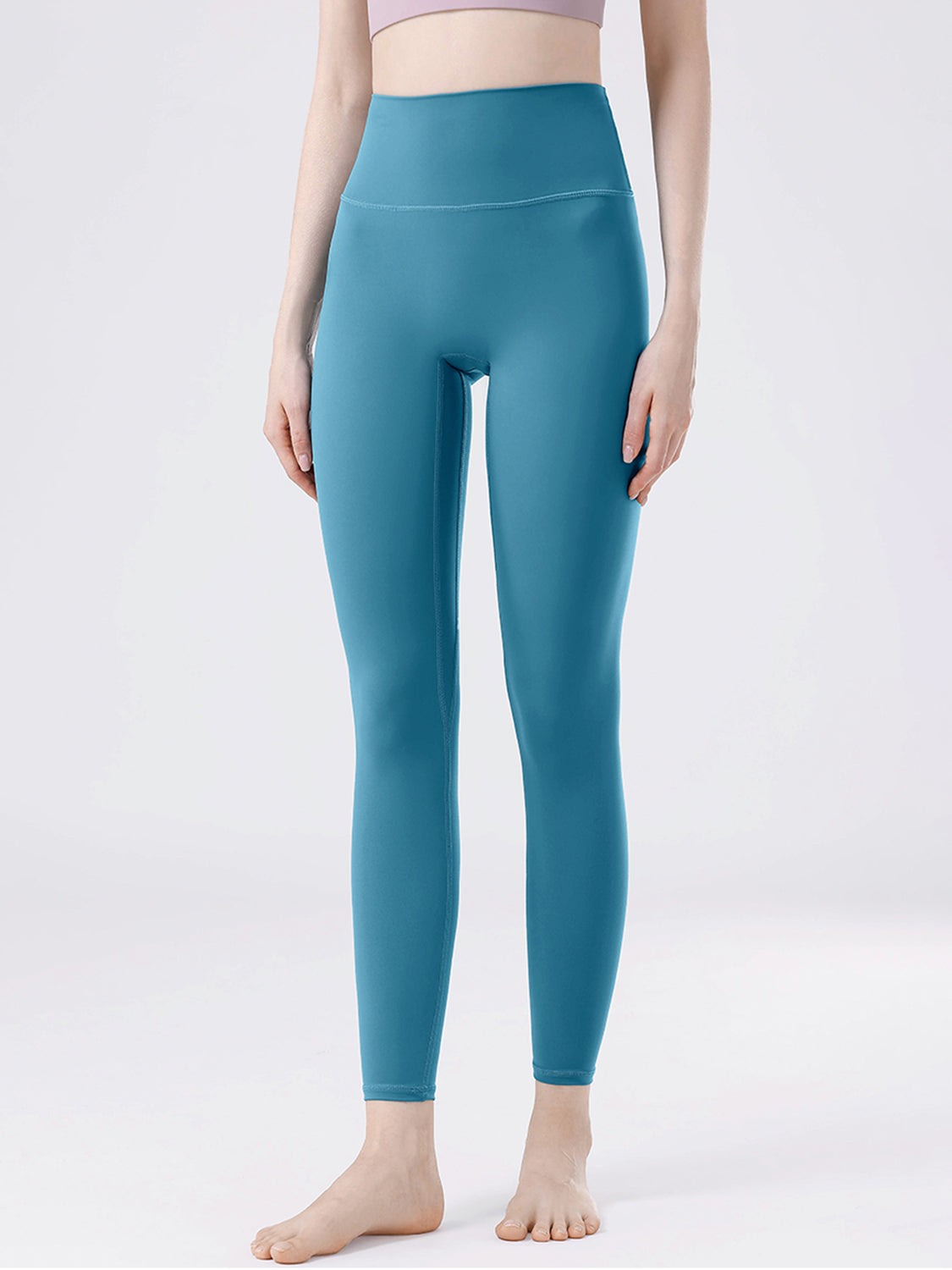 High Waist Active Pants Cerulean