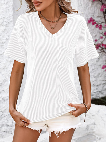 Relaxed V-Neck Pocket Tee