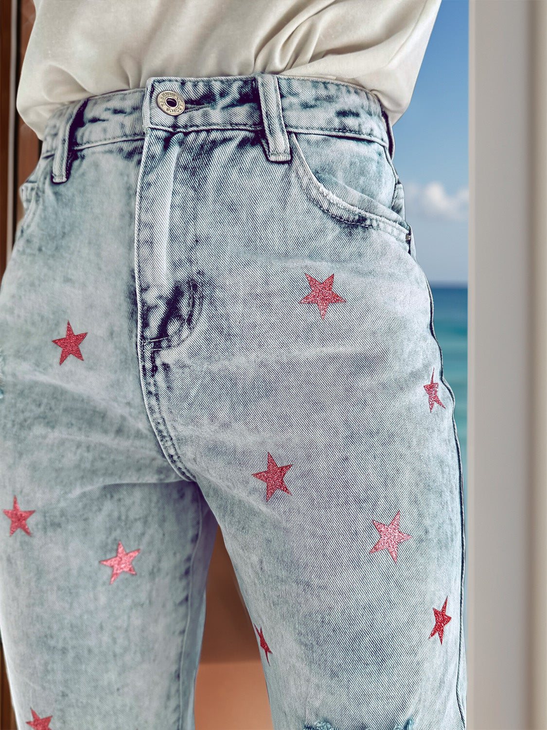 Patriotic Distressed Star Jeans