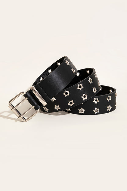 Patriotic Double Star PU Leather Belt