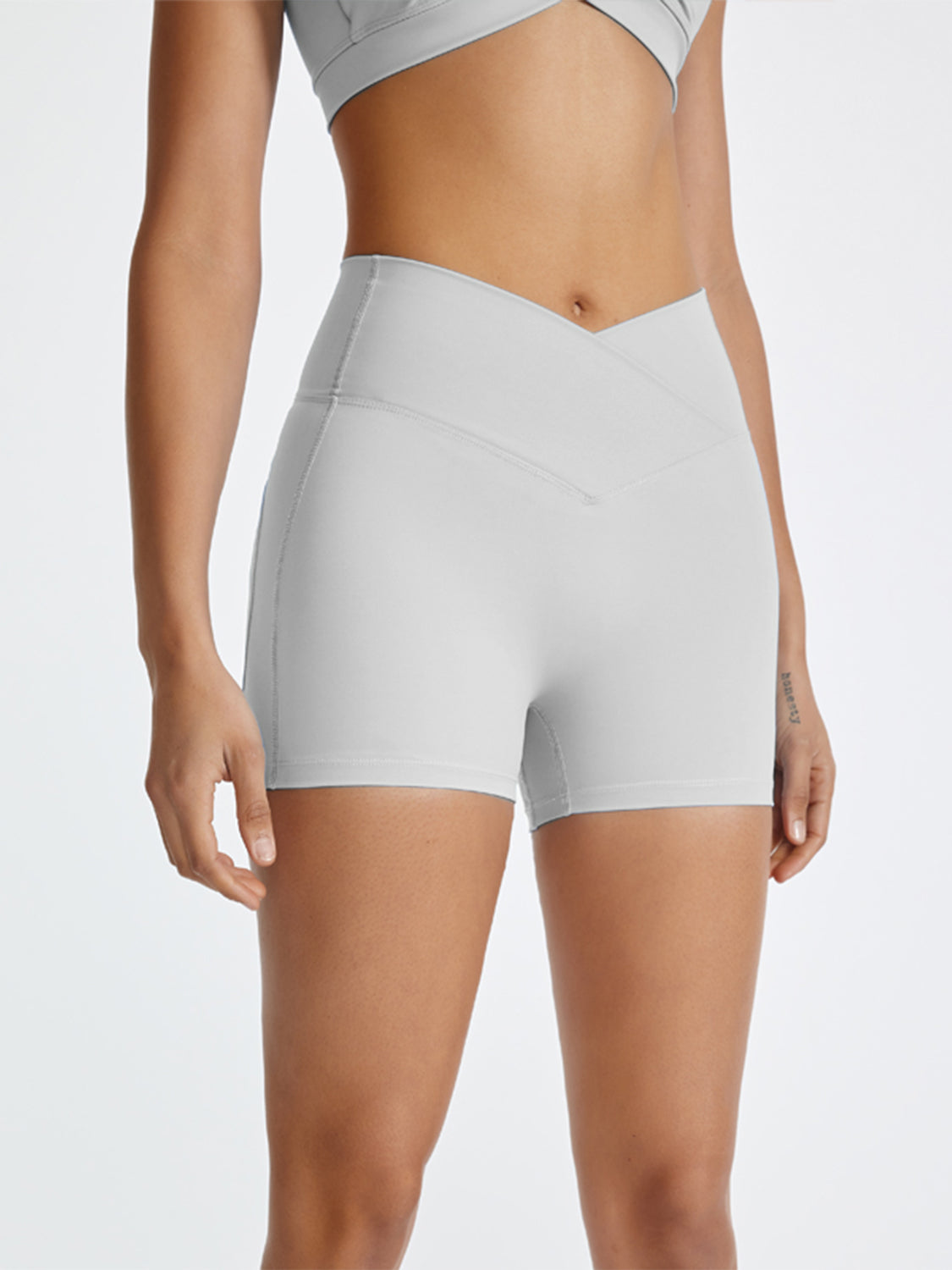 High Waist Active Shorts White