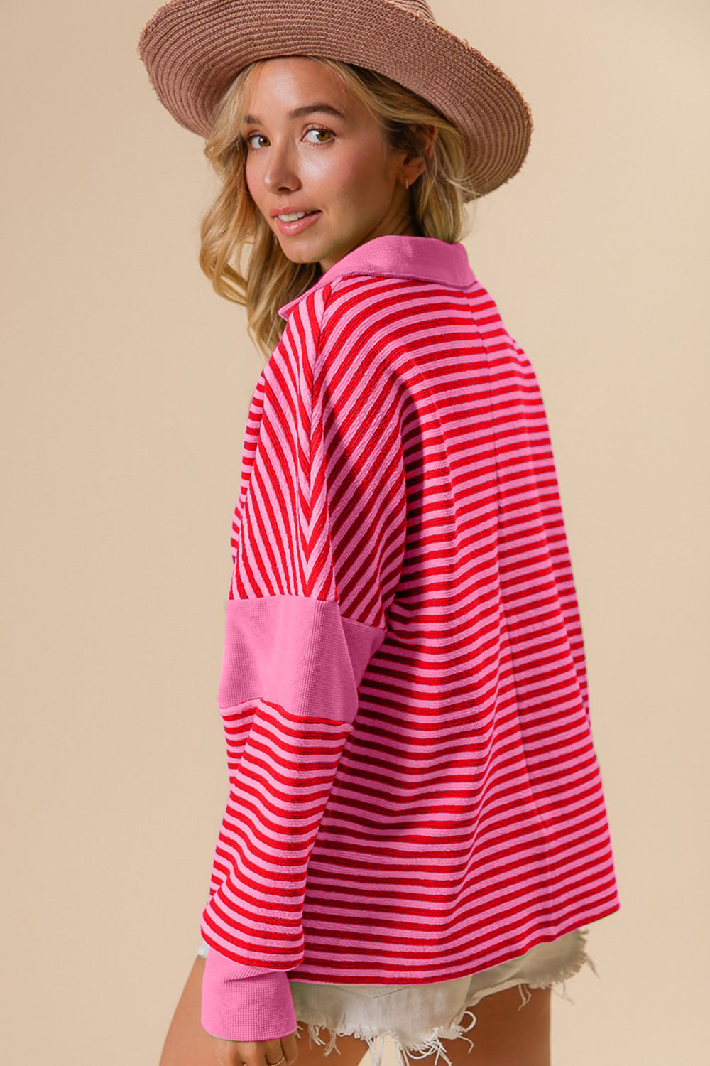 Striped Contrast Knit Top