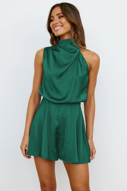 Chic Turtleneck Jumpsuit Forest